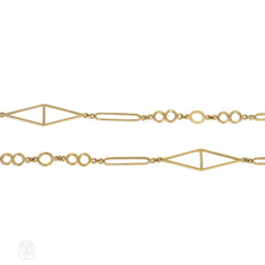 Gold geometric link chain