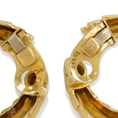 Gold hoop earrings of scaled design, Cartier