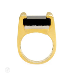 Gold, onyx, and diamond ring, Cartier