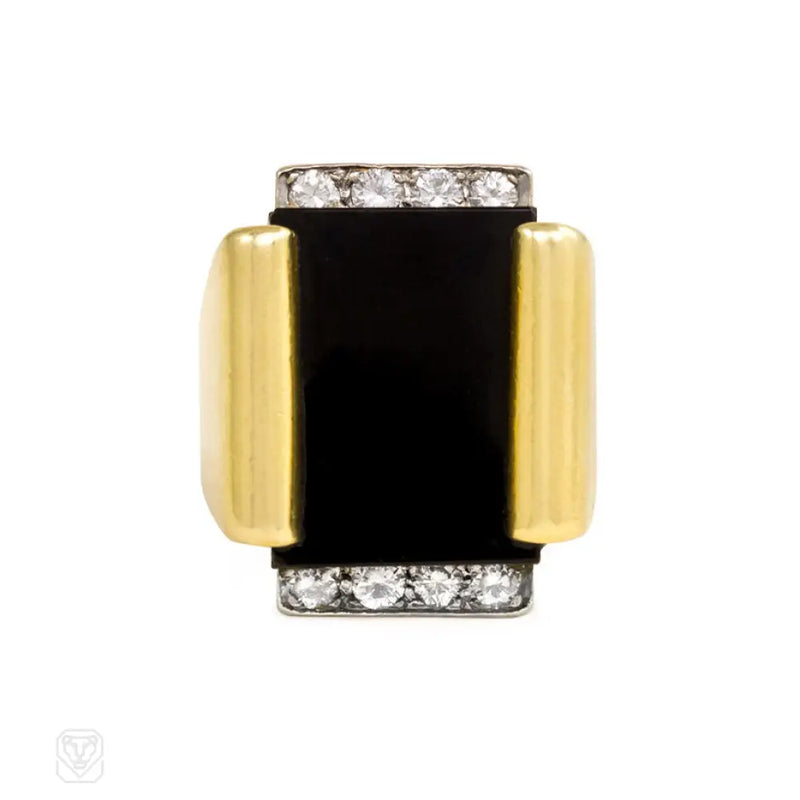 Gold Onyx And Diamond Ring Cartier