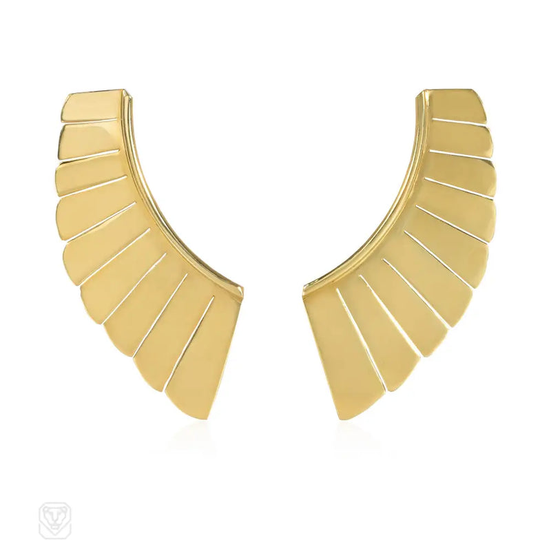 Gold Oversized Wing Earrings