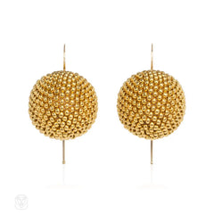 Gold-plated bead earrings