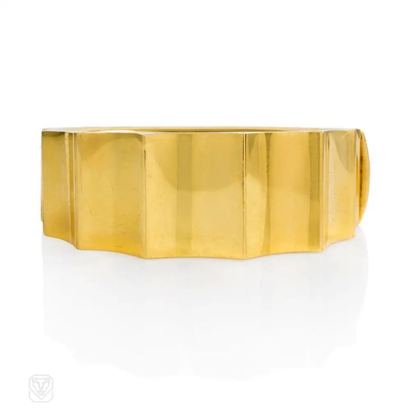 Gold Scalloped Cuff Bracelet