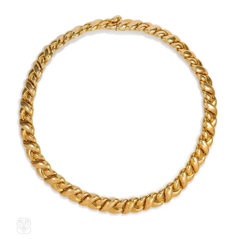 Gold Semi - Rigid Necklace Van Cleef & Arpels