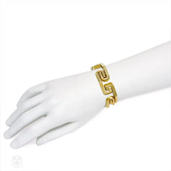 Gold stylized Greek key bracelet