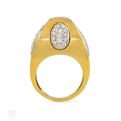Gold sugarloaf and diamond ring