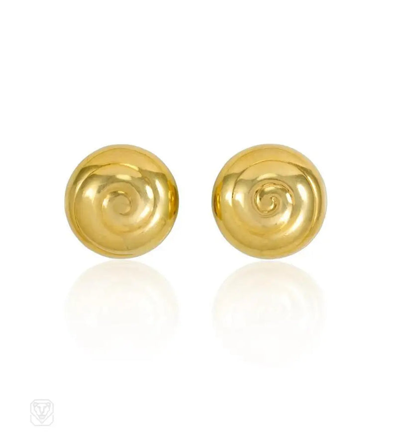 Gold Swirl Design Earrings Asprey