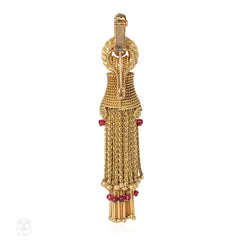 Gold tassel pendant and brooch, Marchak, Paris
