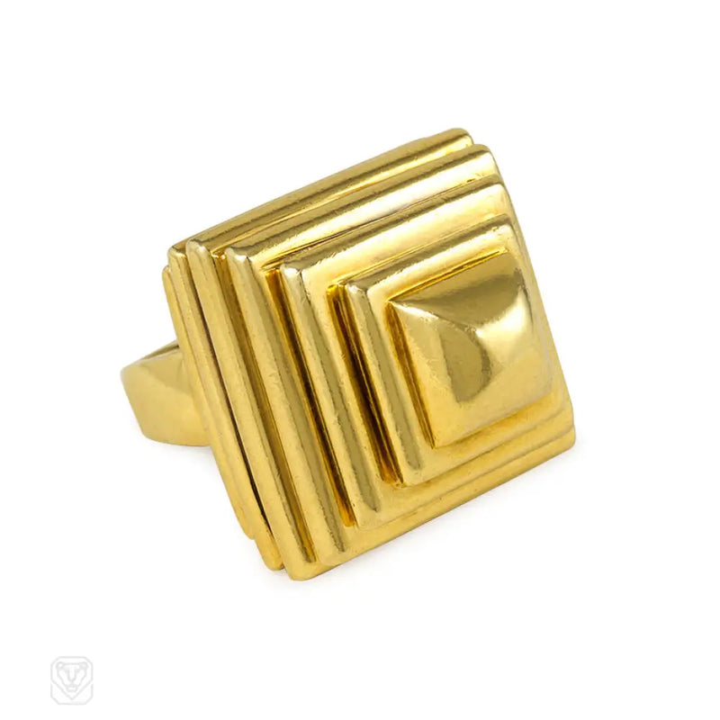 Gold Ziggurat Ring Aldo Cipullo For Cartier