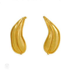 Handcrafted 22k gold earrings, Sara Bacsh