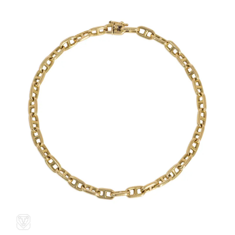 Hermès 1970S Narrow Chaîne D’ancre Gold Bracelet