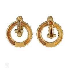 Hermès gold doorknocker hoop earrings