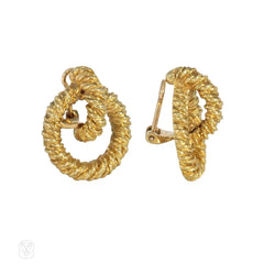 Hermès gold doorknocker hoop earrings