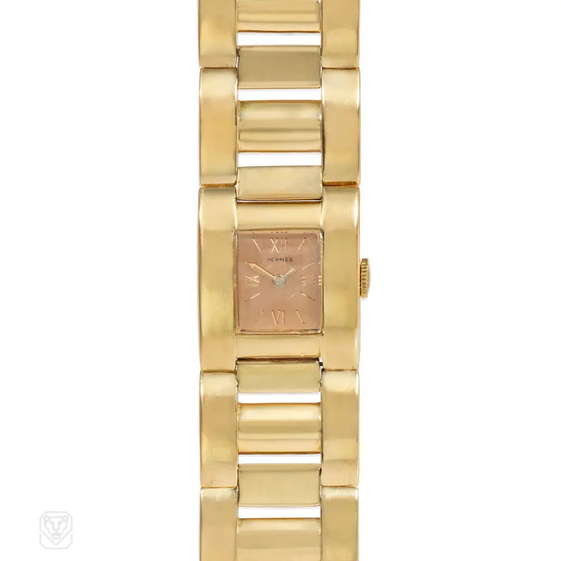 Hermès Mid-Century gold tank watch