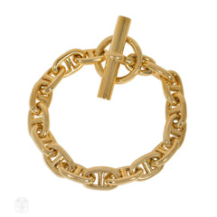 Hermès Paris gold chaine d'ancre bracelet with original box