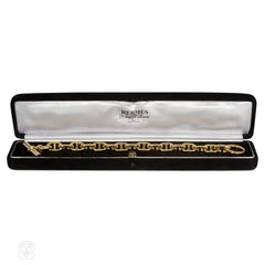 Hermès Paris gold chaine d'ancre bracelet with original box