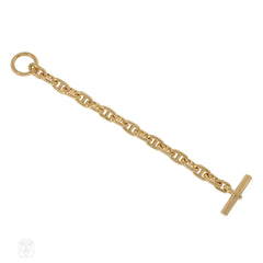 Hermès Paris gold chaine d'ancre bracelet with original box