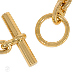 Hermès Paris gold chaine d'ancre bracelet with original box