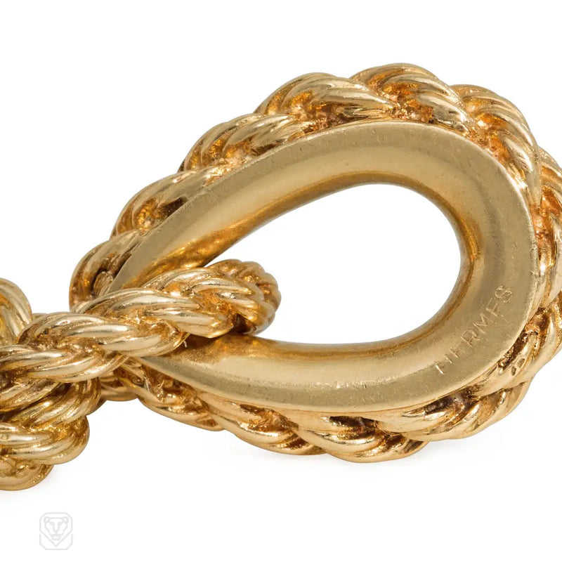 Hermès Ropetwist Gold Pendant Earrings