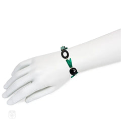 I Love You bracelet in malachite and onyx
