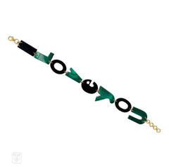 I Love You bracelet in malachite and onyx