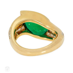 Ilario, Italy emerald and French-cut diamond ring