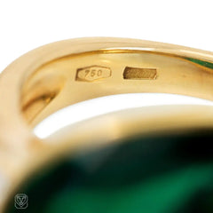 Ilario, Italy emerald and French-cut diamond ring