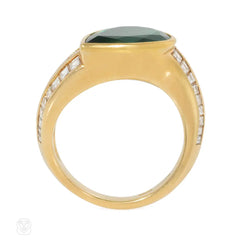 Ilario, Italy emerald and French-cut diamond ring