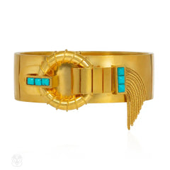 Important Antique French gold and turquoise suite