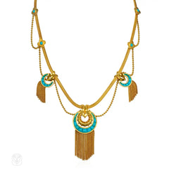 Important Antique French gold and turquoise suite