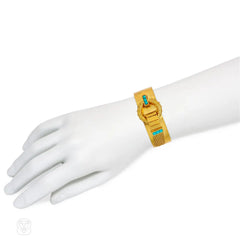 Important Antique French gold and turquoise suite