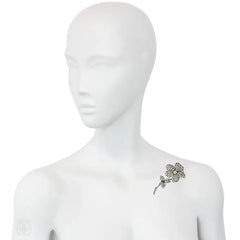 Important antique old-mine-cut diamond flower brooch