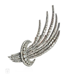 Important Georgian en tremblant diamond aigrette brooch