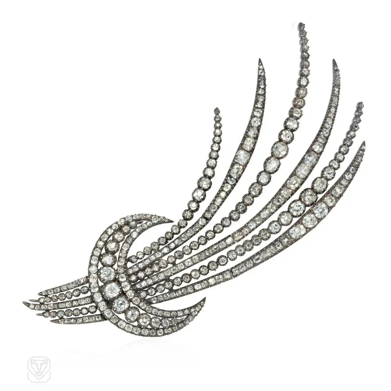 Georgian transformable en tremblant diamond brooch
