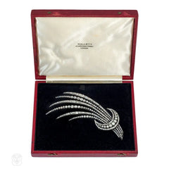 Important Georgian en tremblant diamond aigrette brooch