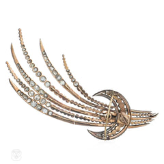 Important Georgian en tremblant diamond aigrette brooch