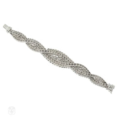 Important Mid-Century Boucheron intertwined diamond and platinum bracelet