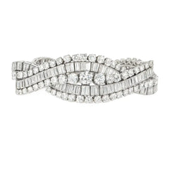 Important Mid-Century Boucheron intertwined diamond and platinum bracelet