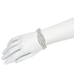 Important Mid-Century Boucheron intertwined diamond and platinum bracelet