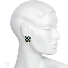 Inlaid opal and black jade earrings, Angela Cummings, Tiffany & Co.