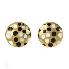 Inlaid polka dot earrings, Angela Cummings