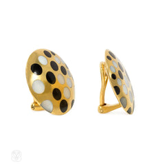 Inlaid polka dot earrings, Angela Cummings