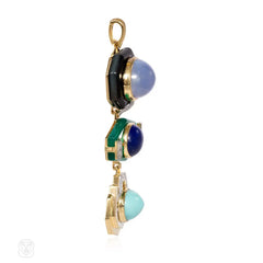 Interchangeable hard stone totem pendant, David Webb