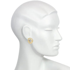 Italian fancy cut diamond and gold hoop earclips