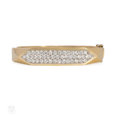 Italian geometric gold and diamond bracelet