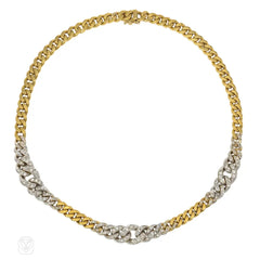 Italian gold and diamond undulating chain