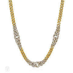 Italian gold and diamond undulating chain