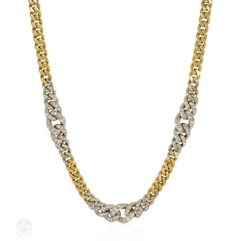 Italian Gold And Diamond Undulating Chain