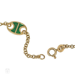 Italian gold and enamel nautical chain necklace