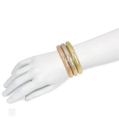 Italian three-color gold bracelet set